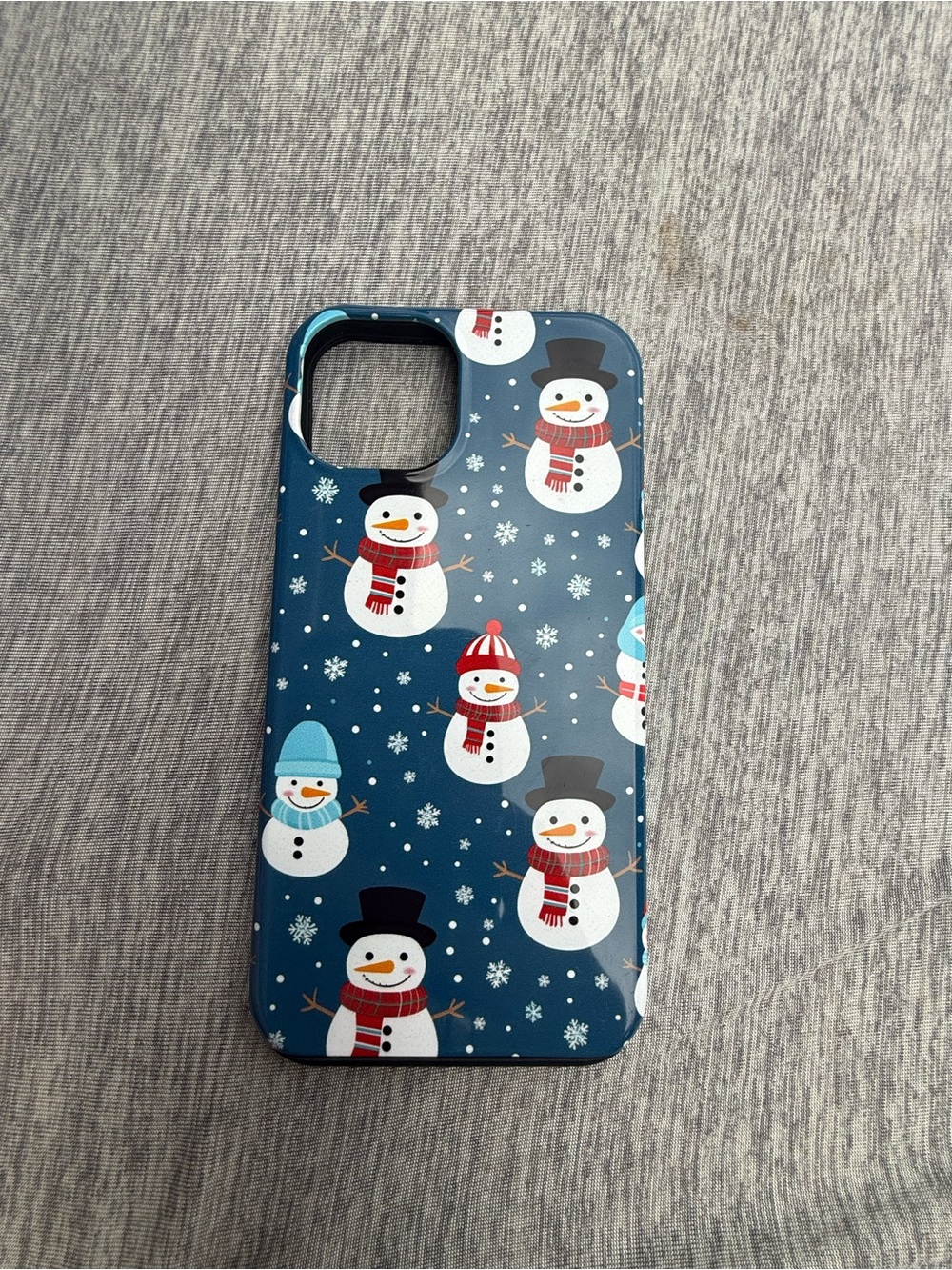 Snowman Pattern Dark Blue Phone Case - Unbranded
